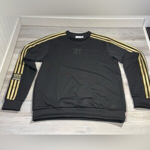 Adidas Chile 20 Crewneck Sweatshirt Men's Size Large Black Gold Sweat Shirt